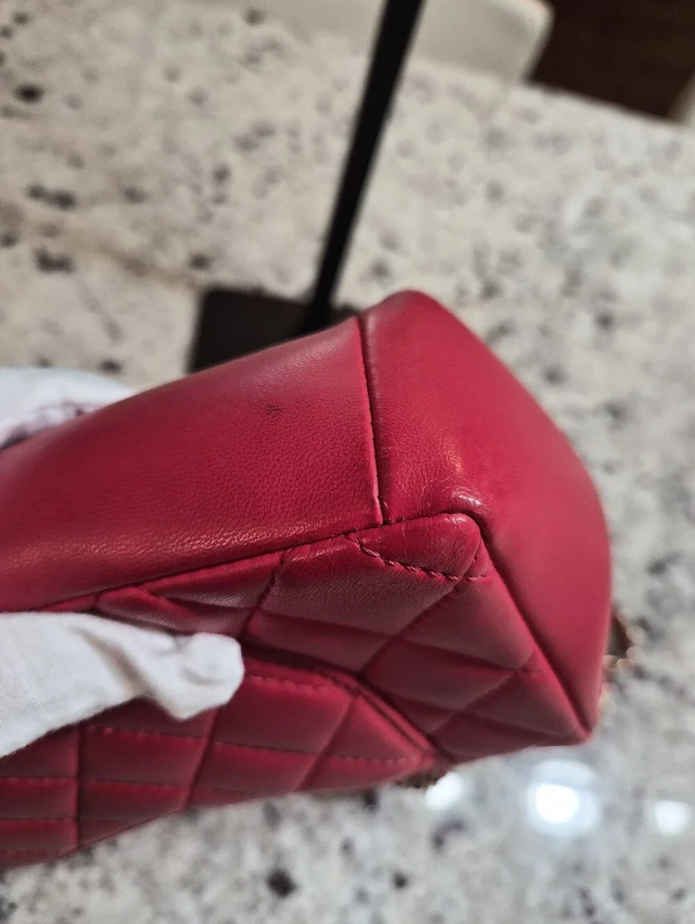 Chanel 15B Lipstick Red Lambskin Classic Mini Flap Bag GHW Rectangular